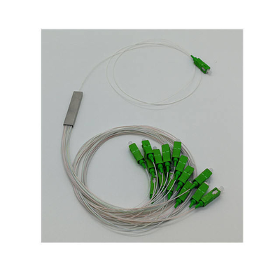1x8 Fiber Optic Splitter in Stainless Tube Closure for 1260-1650nm Operating Wavelength