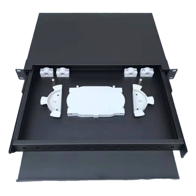 Cold Rolled Plate 1U 24 Port SC SX FTTH Fiber Optic Patch Panel for 19 Inch Rock Mount