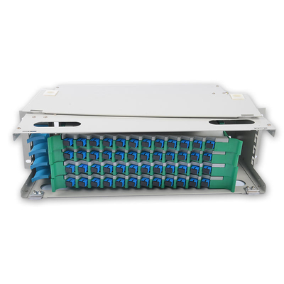 Plastic Fiber Optic Splice Cable ODF with 48 Port Full Loaded Tray and SC/UPC Adapters