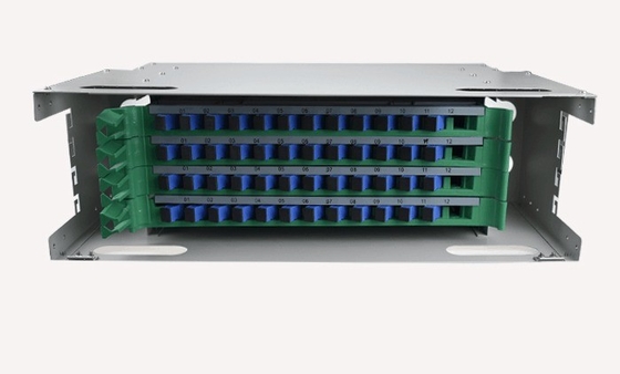 Plastic Fiber Optic Splice Cable ODF with 48 Port Full Loaded Tray and SC/UPC Adapters