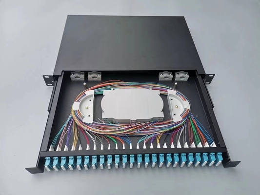 260*200*60 mm FTTH Distribution Fiber System 1U 96 Core LC SC Rack Mounted MPO MTP Fiber Optic Patch Panel ODF