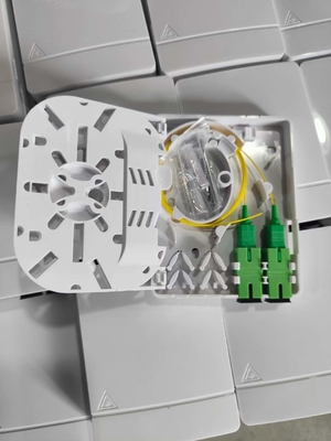 Wall Mounted FTTH Mini Fiber Optic Socket Panel Box with 2 Ports and SC/APC Pigtail