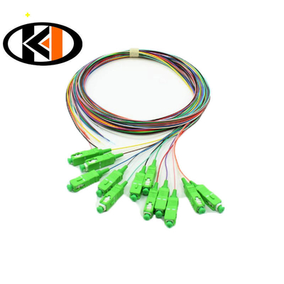 Outlet 0.9mm LSZH Fiber Optic Pigtails 12Cords 1.5 2.0 3.0 Insertion Loss ≤0.3dB 3