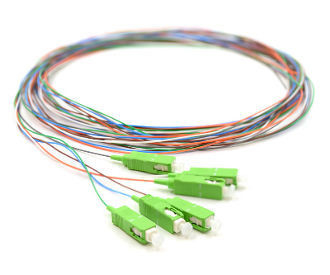 Outlet 0.9mm LSZH Fiber Optic Pigtails 12Cords 1.5 2.0 3.0 Insertion Loss ≤0.3dB 3