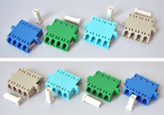 FTTH Fiber Optic Adapter LC Quad Flange Coupler 4 LC for 40 to 85 Temp Compatibility