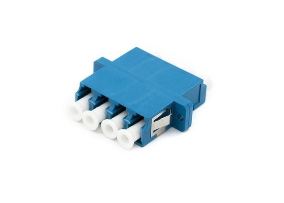 FTTH Fiber Optic Adapter LC Quad Flange Coupler 4 LC for 40 to 85 Temp Compatibility
