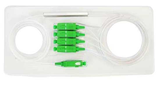 SC/APC Connector 1x4 Fiber Optic Steel Tube PLC Splitter for Wavelength 1260-1650nm